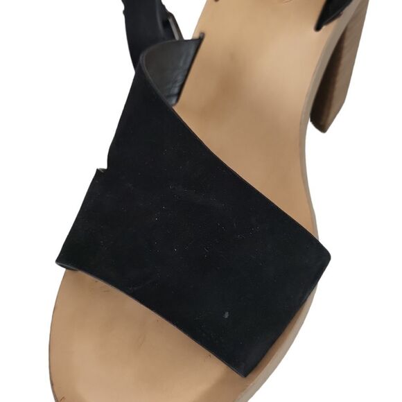 Gianni bini "Marilane" Black Suede Leather Asymmetrical Sandal Shoe Size 9.5 - Picture 10 of 11